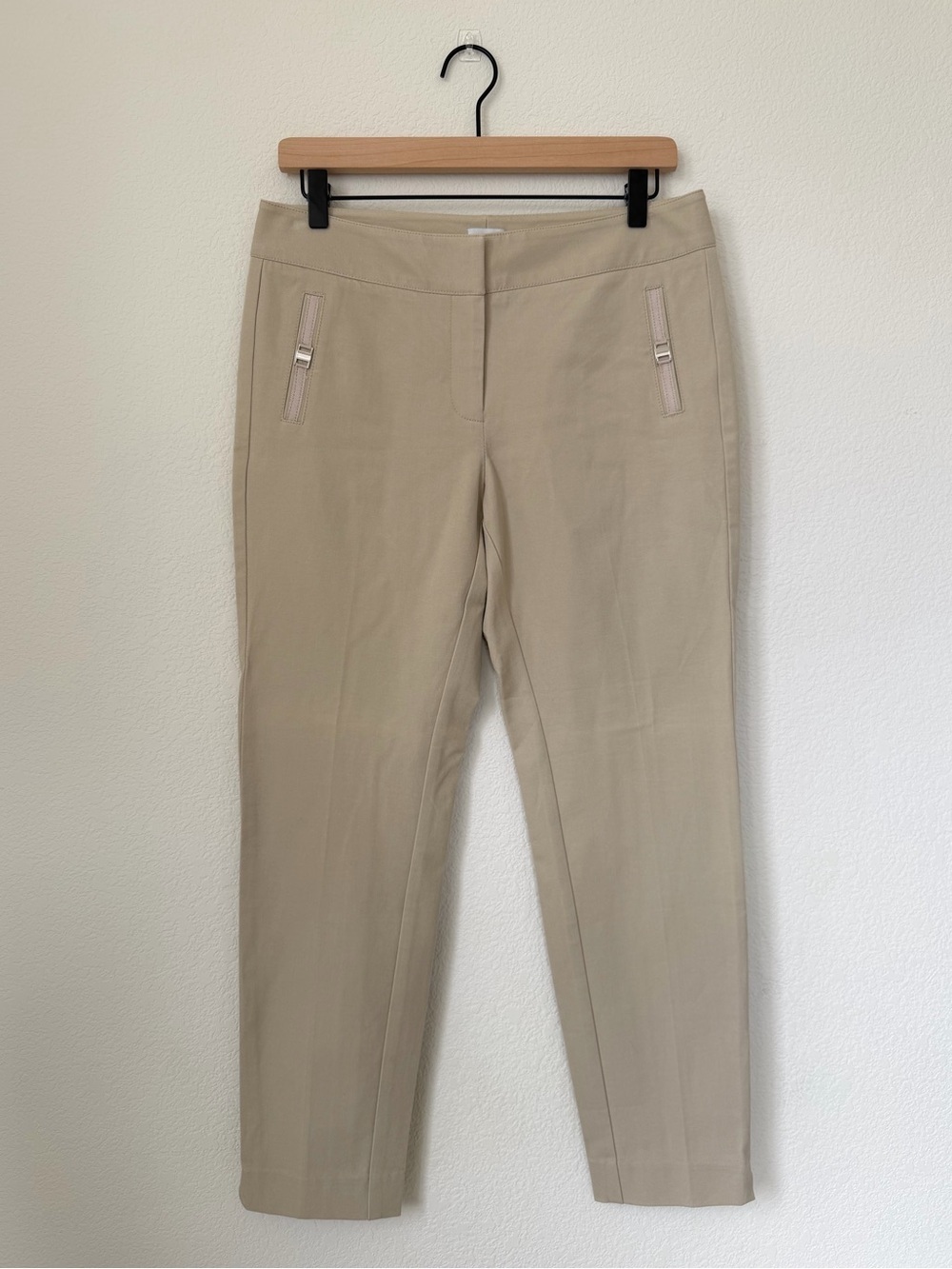 Cache Light Tan Straight Leg Women's Pants, Size 8 NWT